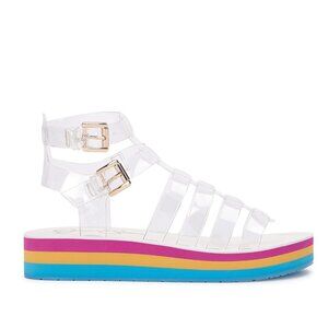 NEW JESSICA SIMPSON Bimala Platform Sandals Clear/pink 252 1M1